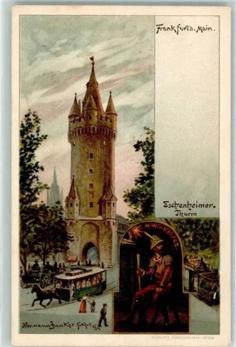 Frankfurt Eschenheimer Turm sign. Hermann Junker