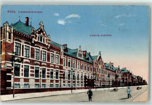 Riesa 1916 Kirchbachstraße Karren Pionier-Kaserne