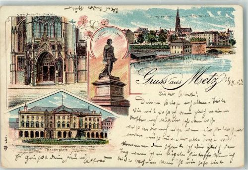 Metz 1903 Dom Neues Hauptportal Marschall Faber Theaterplatz