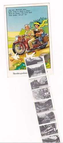 Berchtesgaden ausziehbarer Papierstreifen Motorrad Gänse Watzmann Königssee St. Bartholomä Ramsau wimbachklamm Maria Gern Nachgebühr-Stempel sign Marker