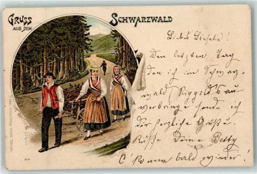 1896 Gruss aus dem Schwarzwald Reisigsammler Verlag H. Metz Nr. 6