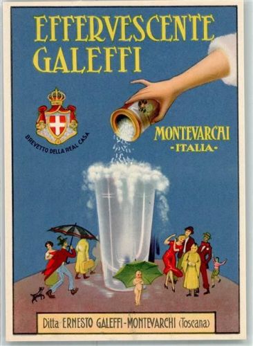 Montevarchi Effervesscente Galeffi-Montevarcai Brause schöne Werbekarte Getränk alkoholfrei