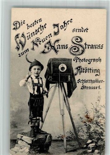 Altötting 1905 Neujahr sendet Hans Strauss Photograph für seine Kunden