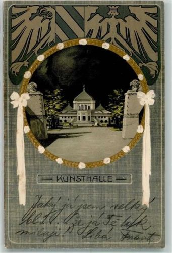 Nürnberg Bayer. Jubiläums- und Landes-Ausstellung 1906 Kunsthalle Off. Postkarte Nr 84 Jugendstil