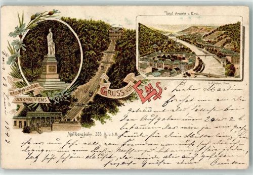Bad Ems Kaiser Wilhelm I. Denkmal Malbergbahn Brücke Gruss