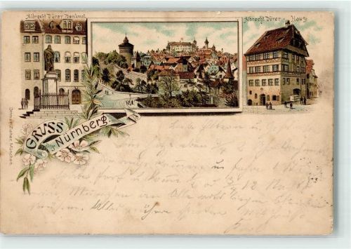 Nürnberg 1895 Albrecht-Dürer-Haus und Denkmal Kaiserburg Verlag Zieher, Ottmar Vorläufer