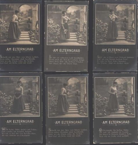 Serie komplett Lot mit 6 AK Am Elterngrab