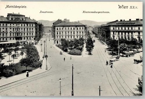 Wien Treu- Klosterneuburger- u. Jägerstraße Mathildenplatz Pferdestraßenbahn