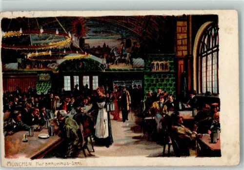 München 1915 Hofbräuhaus Saal Nr 1885 Ottmar Zieher Feldpost WK I Geprüft