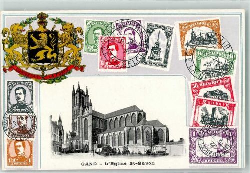 Gand 1922 l`Eglise St. Bavon Briefmarkenabbildung Wappen