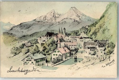 Berchtesgaden sign Ma. Althemer handkoloriert um 1903