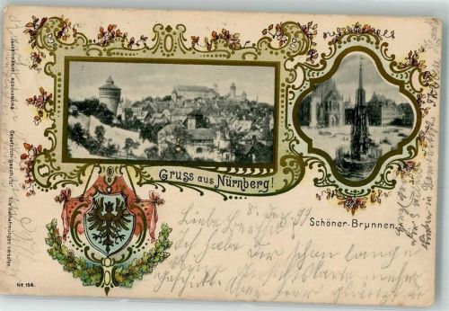 Nürnberg 1899 Schöner Brunnen