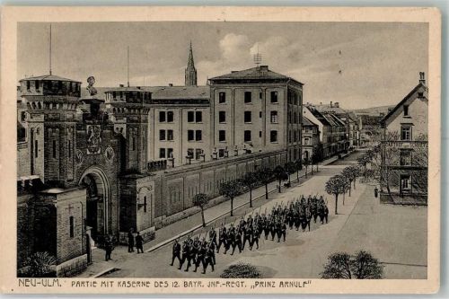 Neu-Ulm 1918 Mit Kaserne d. 12. Bayr. Inf. -Regt. Prinz Arnulf