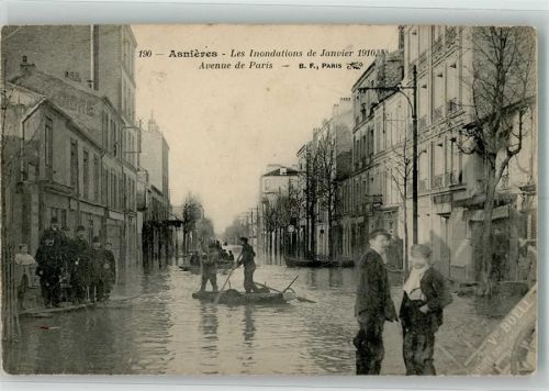 Asnieres 1910 Hochwasser Avenue de Paris