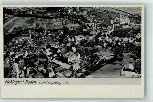 Flehingen Fliegeraufnahme Bahnpoststempel