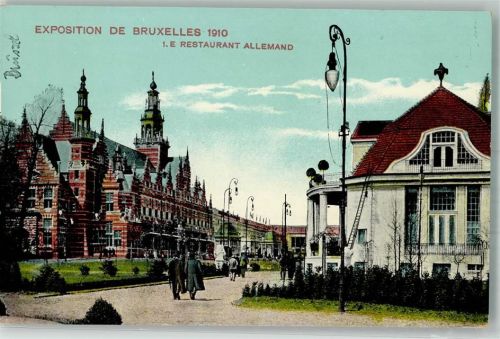 Brüssel Bruxelles 1. E Restaurant Allemand Ausstellung 1910