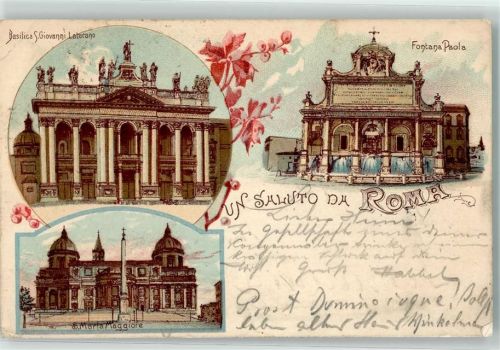 Roma 1898 Basilica S. Giovanni Laterano Fontana Paola S. Maria Maggiore