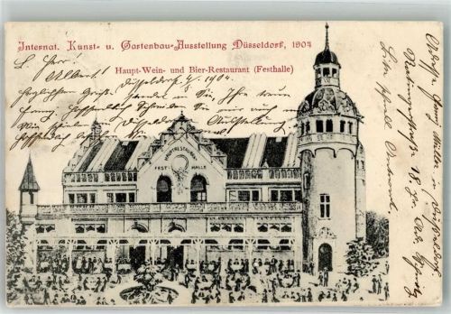 Düsseldorf 1904 Int. Kunst- u. Gartenbau-Ausstellung 1804 Festhalle Hauptrestaurant
