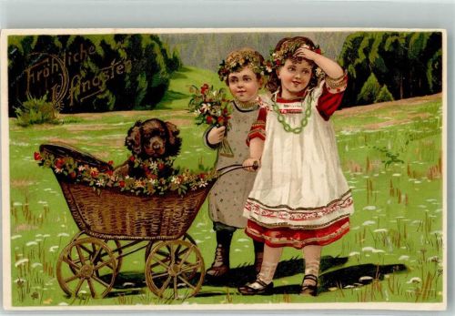 1906 Kinder Puppenwagen Hund Winkler u. Voigt 5979