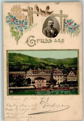 Bad Ems 1903 Kurhaus Lithographie
