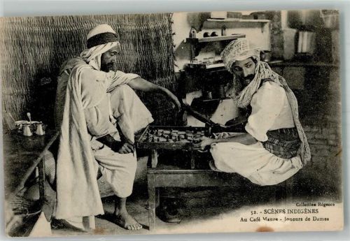 Scenes Indigenes Au Cafe Maure Schach Spielbrett