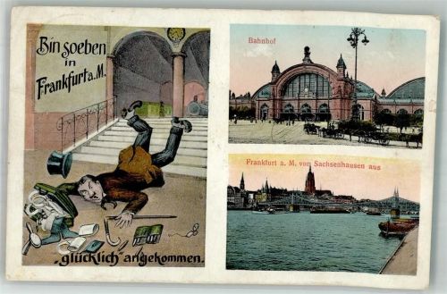 Frankfurt Bahnhof Blick von Sachsenhausen Humor