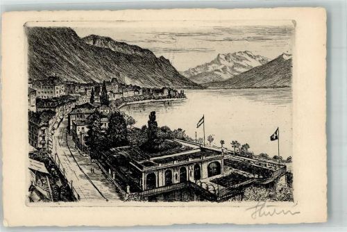 Montreux Originalunterschrift Genfer See
