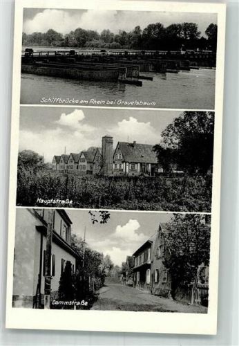 Grauelsbaum Schiffbrücke am Rhein Hauptstraße Dammstraße