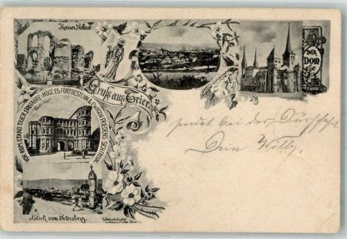 Trier 1898 Kaiserpalast Porta Nigra Trierer Dom