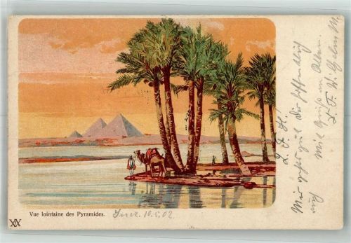 Kairo 1902 Pyramiden Schiffspost Deutsche Seepost Ost-Asiatische Linie