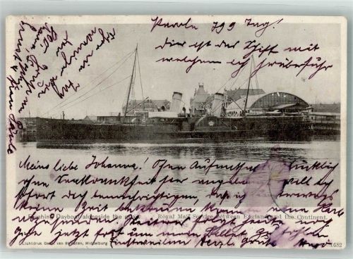 London 1902 Flushing Dayboat alonside the navy England Royal Mail service