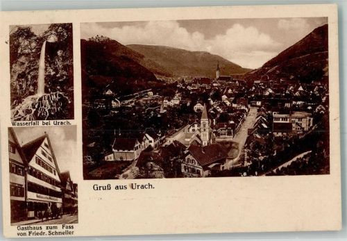 Urach 1921 Wasserfall Gasthaus zum Fass