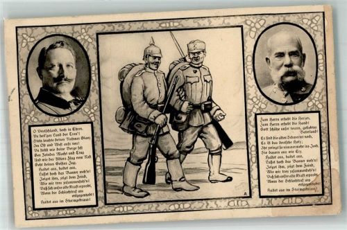 1916 Propaganda WK I Wilhelm II + Kaiser Franz Joseph