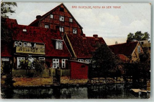 Bad Oldesloe 1917 An der Traue Fachwerkhaus Rot Kreuz-Stempel