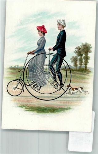 Nostalgie Tandem Antik Motivbild Lithographie
