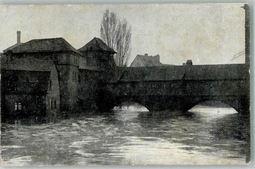 Nürnberg Hochwasser-Katastrophe 5.2.1909 Henkersteg