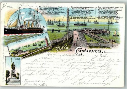 Cuxhaven 1899 Seepavillon Leuchtturm Kriegerdenkmal
