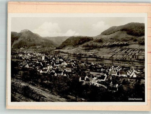 Unterhausen Vogelschau Original aufmontierte Verlagsmusterkarte