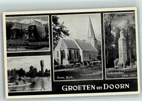Doorn 1961 Schloss Doorn Kirche Denkmal Schwimmbad