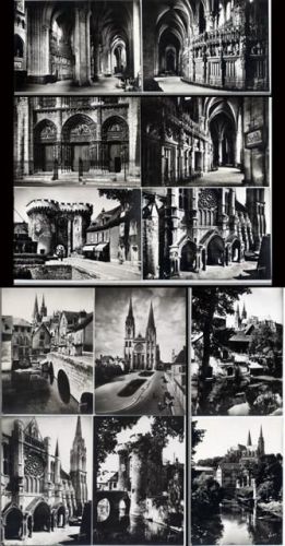 um 1950/60 Frankreich, Chartres, 12 tolle AK, Kathedrale, Relief, Statue, Burg,Les Editions D Art IVON