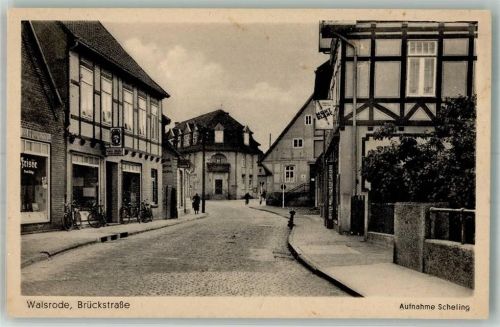 Walsrode Brückstrasse Schreibwarenhandlung Werbeschilt Mont Blanc - Füller Friseur-Geschäft Fahrräder