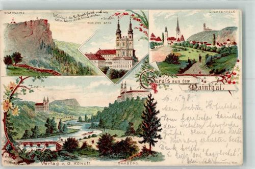 Lichtenfels 1898 Staffelberg Maintal Schloss Banz Bamberg