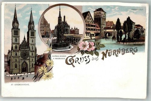 Nürnberg Lorenzkirche Schöner Brunnen Frauenkirche Henkersteg Verlag Louis Glaser