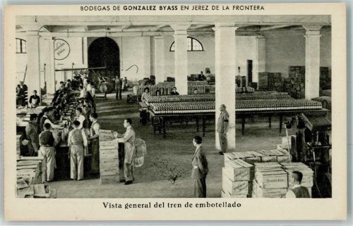 La Frontera Bodegas de Gonzalez Byass en Jerez Vista general del tren de embotellado