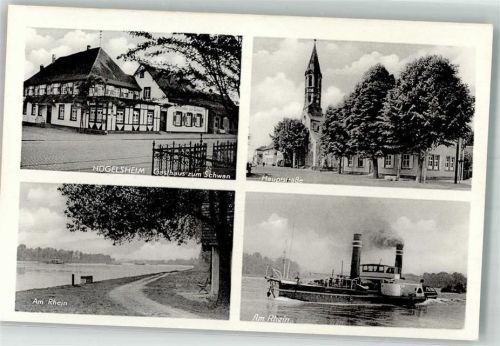 Hügelsheim Gasthaus Zum Schwan Wurz-Lips Hauptstraße Am Rhein Raddampfer