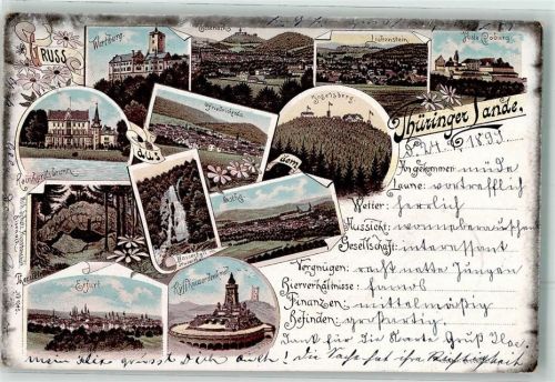 Gotha 1899 Veste Coburg Kyffhäuser-Denkmal Wartburg Inselsberg
