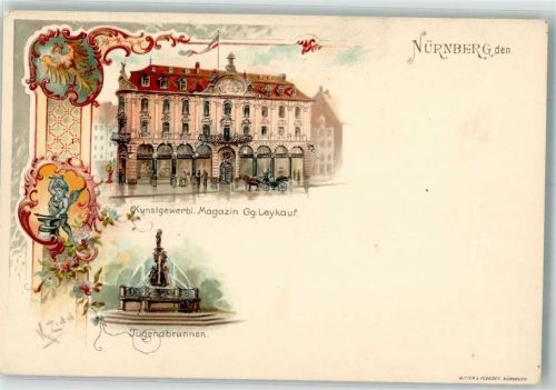 Nürnberg Kunstgewerbliches Magazin Leykauf Tugendbrunnen Verlag Ritter & Kloeden