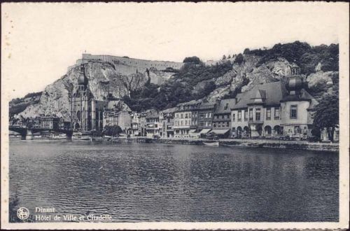 um 1930 Dinant, Belgien, Hotel de Ville, Zitadelle,Ern. Thill AKU1