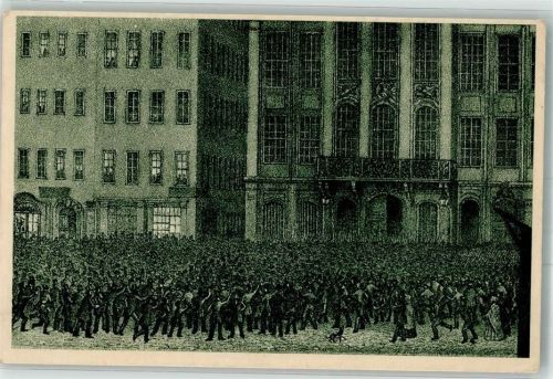 Dresden Unruhen 100 Jahre Revolution von 1848 Stahlstich AK