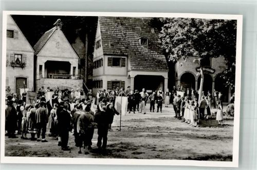 Heidenheim 1950 Heidenheimer Naturtheater 1950 Die Pfingsorgel Dorfplatz Schauspieler/Statisten